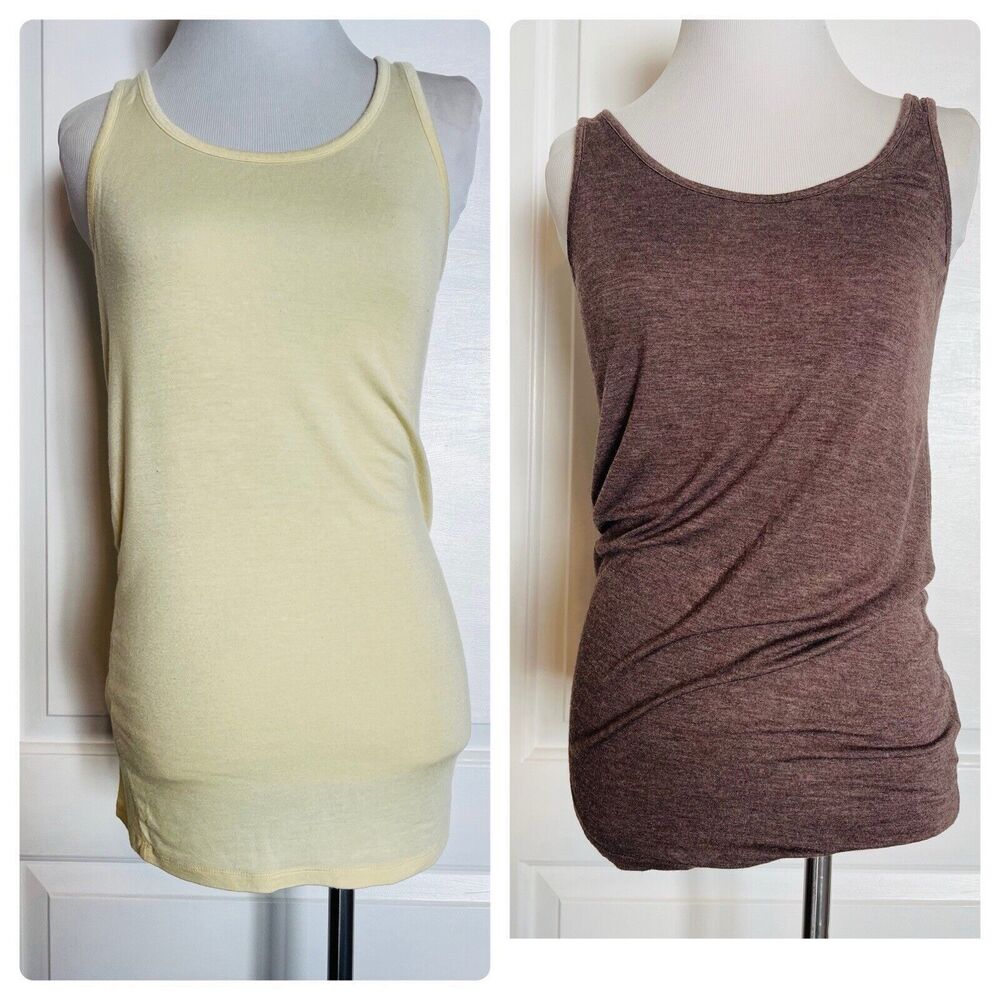 J.O & Co Set Lot of  2 Tank Top Sleeveless Shirt Casual Designer Rayon Stretch M